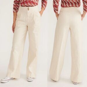 Marine Layer Flora High Waisted hemp tencel pleated Trouser pants Size 0